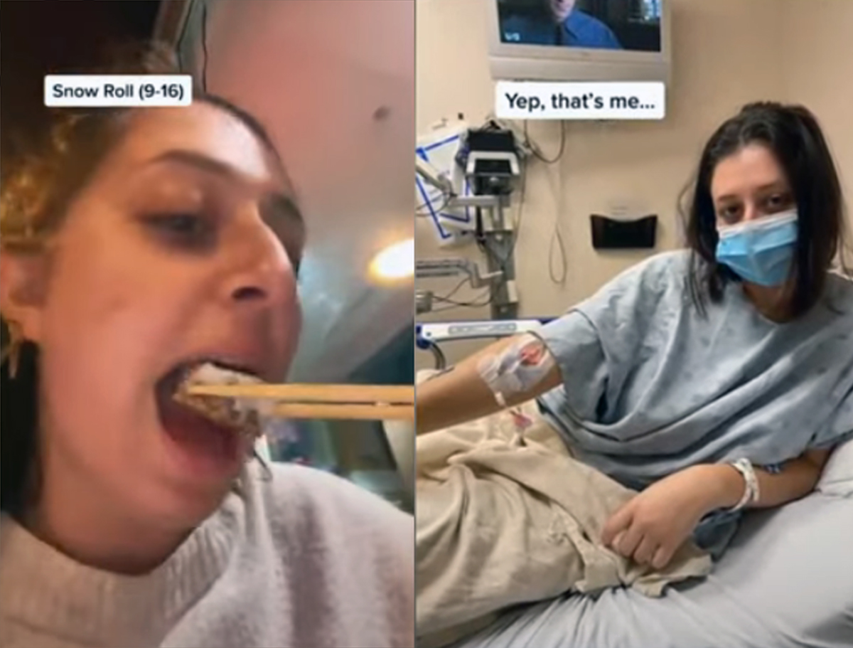 Não julgo: mulher exagera no rodízio de sushi e acaba hospitalizada